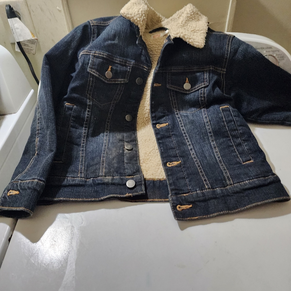 Boys denim fleece coat